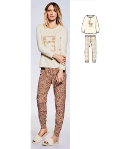 Warm cotton jersey women's pajamas Infiore Bearshape BSH652015 2