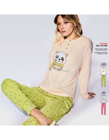 Warm cotton jersey women's pajamas Infiore Smilingp SMP651988