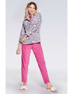 Pigiama donna in caldo pile coral Infiore Lovingyou LVY652019 2
