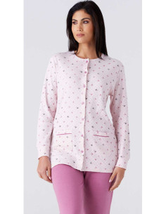 Women's warm cotton jersey calibrated OPENED pajamas Karelpiu' KY7012 2