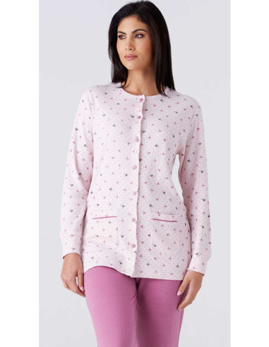 Women's warm cotton jersey calibrated OPENED pajamas Karelpiu' KY7012