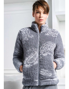 Women's warm bear coral pile jacket with zip Jadea 5211 2
