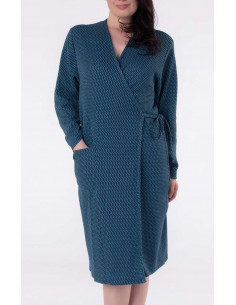 Ladies warm fleece long sleeves crossed dress Flora V02