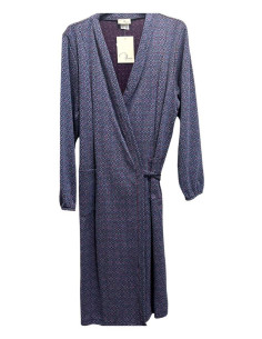 Ladies warm fleece long sleeves crossed dress Flora V02 2