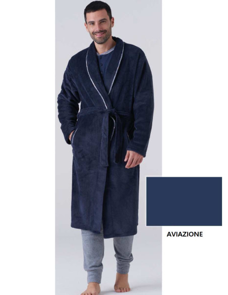 Vestaglia da camera uomo in caldo pile coral Karel KF7302