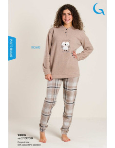 Girl's warm plush cotton jersey pajamas Gary V40045 12-14-16 years