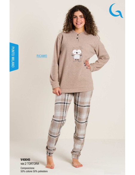 Girl's warm plush cotton jersey pajamas Gary V40045 12-14-16 years Girl's warm plush cotton jersey pajamas Gary V40045 12-14-16 years