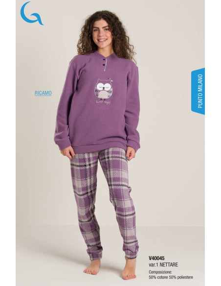 Girl's warm plush cotton jersey pajamas Gary V40045 12-14-16 years Girl's warm plush cotton jersey pajamas Gary V40045 12-14-16 years