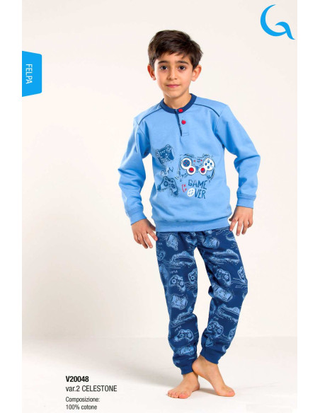 Boy's warm cotton fleece pajamas Gary V20048