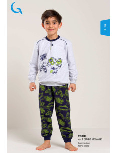 Boy's warm cotton fleece pajamas Gary V20048 2