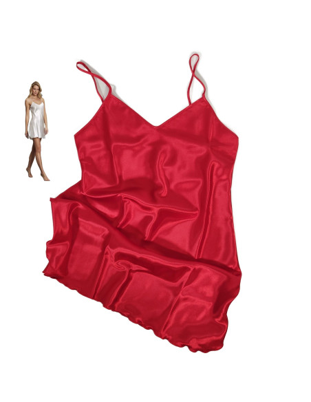 Sottoveste rosso in raso setificato Andra Lingerie 833