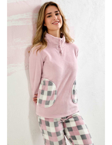 Pigiama donna in caldo pile coral Il Granchio Lady GP6087