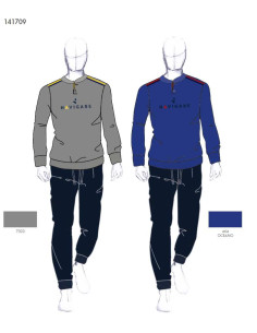 Men's warm cotton jersey pajamas Navigare 141709 2