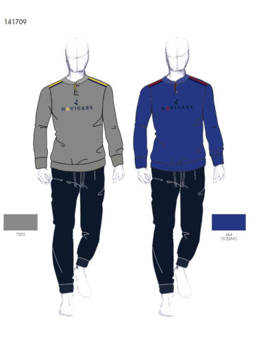 Men's warm cotton jersey pajamas Navigare 141709 Men's warm cotton jersey pajamas Navigare 141709