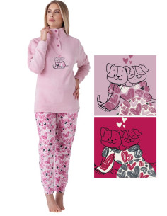 Pigiama donna in caldo pile coral Karelpiu' KF7243