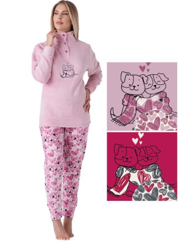Pigiama donna in caldo pile coral Karelpiu' KF7243