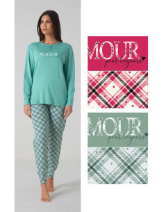Women's warm cotton jersey pajamas Karelpiu' KF5053