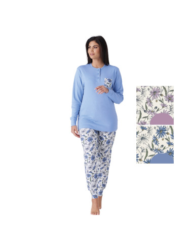 Pigiama donna in jersey di cotone caldo Karelpiu' KY7033