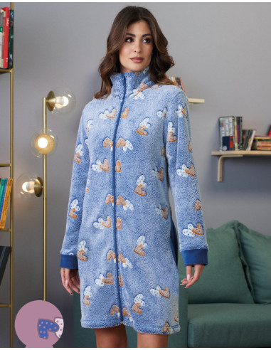 Women's coral pile dressin gown Emozioni SE7442