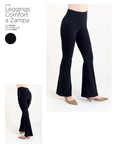 Leggings donna a zampa in micro felpata Gladys PD1938 Leggings donna a zampa in micro felpata Gladys PD1938