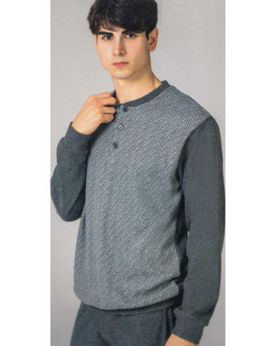 Pigiama uomo in caldo jersey di cotone lanato 100 Sbadigli PMU4002