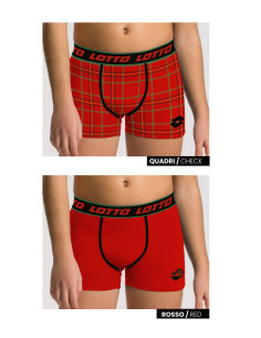 Boxer bambino in cotone elasticizzato Rosso portafortuna Lotto LB4265