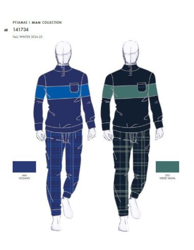 Men's warm pile pajamas Navigare 141734 Men's warm pile pajamas Navigare 141734