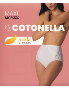 Woman stretch cotton-modal briefs with lace Cotonella ADC90