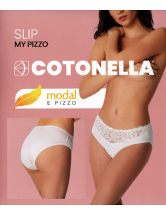 Woman stretch cotton-modal briefs with lace Cotonella ADC88