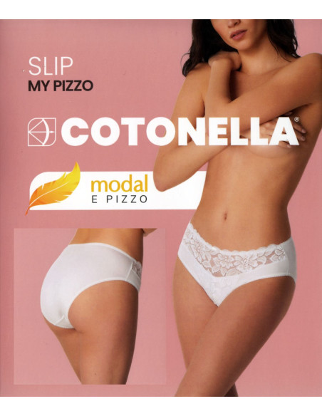 Slip donna in cotone-modal con pizzo Cotonella ADC88 Slip donna in cotone-modal con pizzo Cotonella ADC88