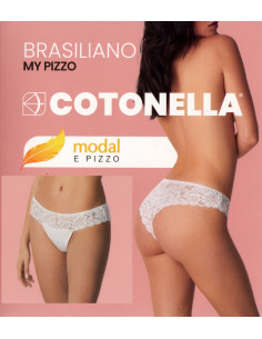 Brasiliana donna in cotone-modal con pizzo Cotonella ADC87