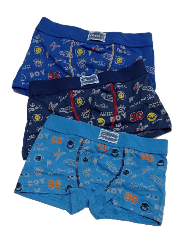 Gruppo 3 boxer in cotone elasticizzato bambino Gasolino 3584
