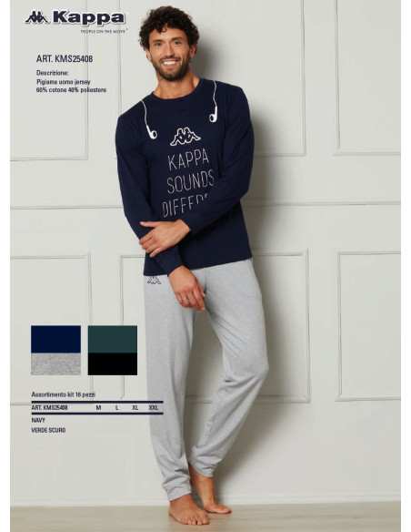 Men's seraphine cotton jersey pajamas Kappa KMS25408 Men's seraphine cotton jersey pajamas Kappa KMS25408