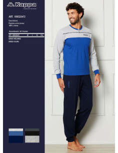 Pigiama uomo a serafino in jersey di cotone Kappa KMS25472