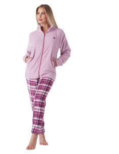 Pigiama donna con zip in caldo pile coral Karelpiu' KY7232