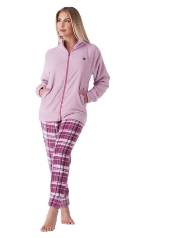 Pigiama donna con zip in caldo pile coral Karelpiu' KY7232