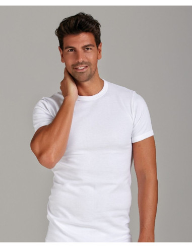 Maglia uomo a manica corta in lana e cotone Infinity art. 300MM