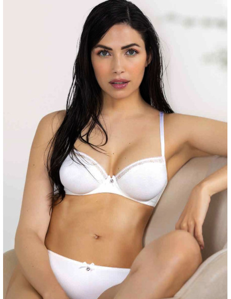 Unlined balconette in micro-operated and lace SieLei Darling 1870 Unlined balconette in micro-operated and lace SieLei Darling 1870