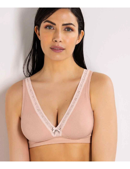 Unpadded triangle bra in micro-operated and lace SieLei Darling 1886 Unpadded triangle bra in micro-operated and lace SieLei Darling 1886