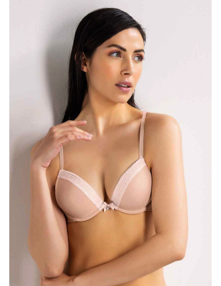 Padded balcony bra in micro-operated and lace SieLei Darling 1872 Padded balcony bra in micro-operated and lace SieLei Darling 1872