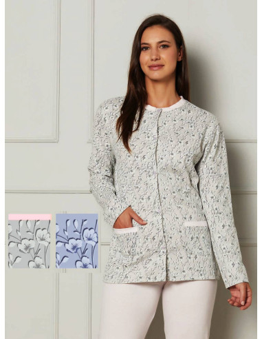 Pigiama donna con giacca aperta in jersey di cotone Cippi 1011B