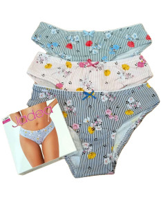 Gruppo 3 slip donna moda in cotone elasticizzato Jadea 6207