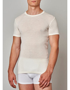 Maglia uomo a maniche corte in misto lana scarto ago Gicipi art. 410MM
