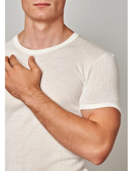 Maglia uomo a maniche corte in misto lana scarto ago Gicipi art. 410MM Maglia uomo a maniche corte in misto lana scarto ago Gicipi art. 410MM