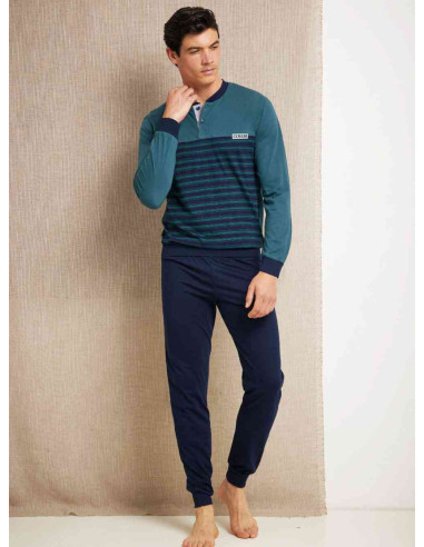 Men's cotton jersey long pajamas Enrico Coveri EP1153 Men's cotton jersey long pajamas Enrico Coveri EP1153