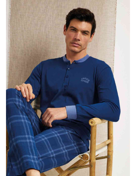 Pigiama uomo in jersey di cotone Enrico Coveri EP1159 Pigiama uomo in jersey di cotone Enrico Coveri EP1159