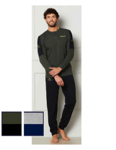 Pigiama uomo a serafino in jersey di cotone Kappa KMS25403