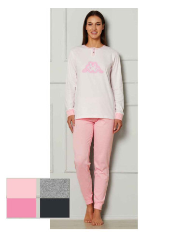Women's cotton jersey long pajamas Kappa KWS25500
