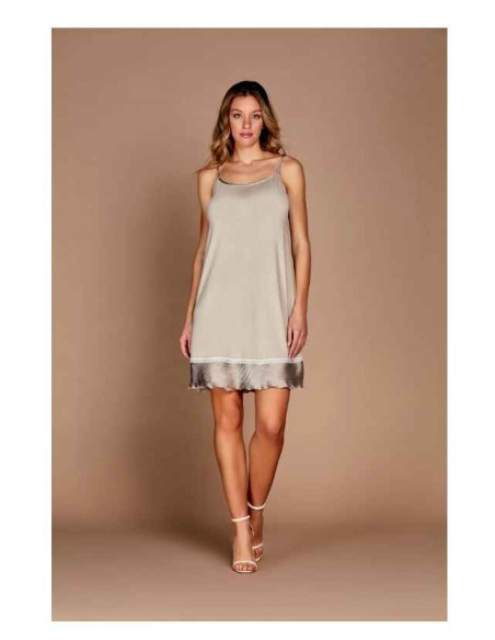Woman viscose and saten thin straps nightdress Andra 9609 Woman viscose and saten thin straps nightdress Andra 9609
