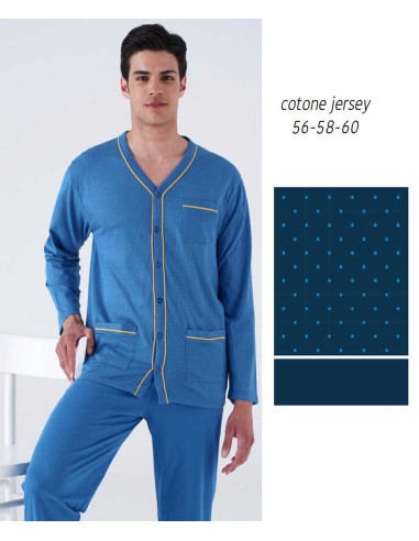 Pigiama uomo CALIBRATO aperto in cotone Karelpiu' KC8230
